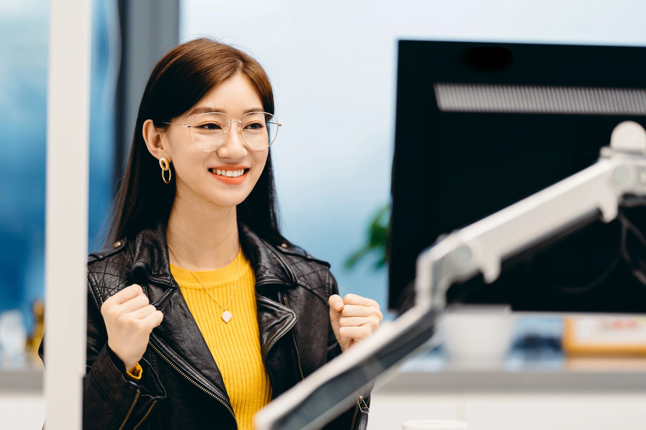 Satisfied office staff